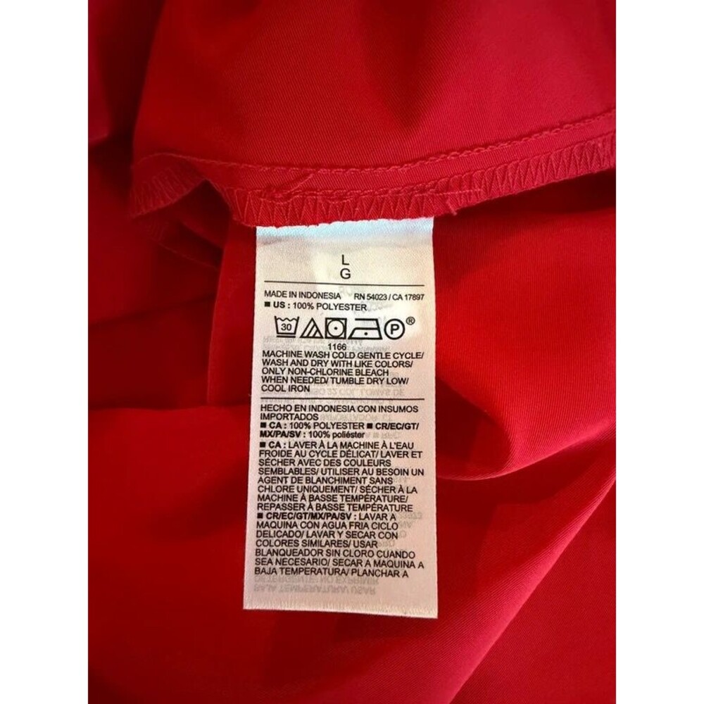 Cherry Red Taffeta Party Skirt - Women’s L - Midi Length Holiday - Picture 3 of 5